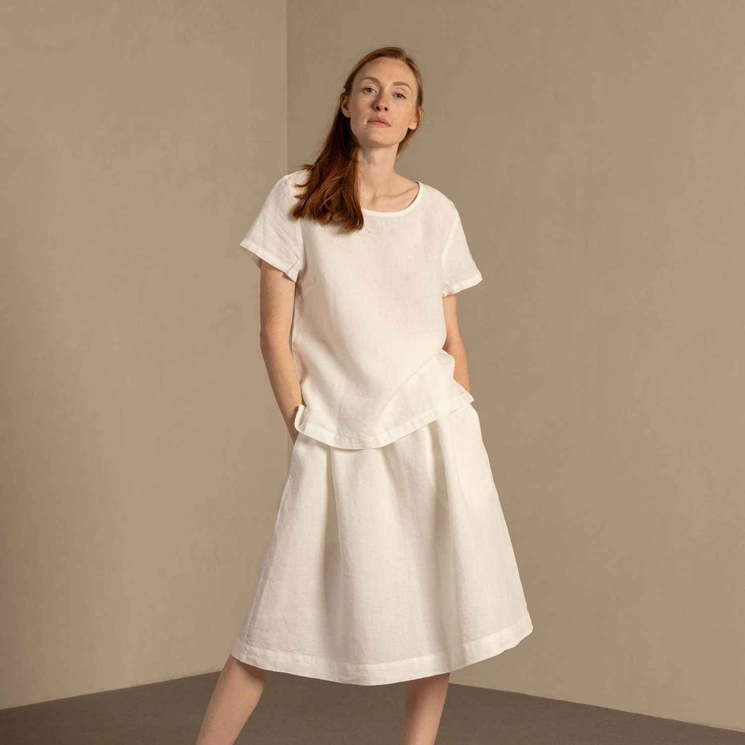 Midi Skirt Sophia Pure White 1 Midi Skirt Sophia Pure White