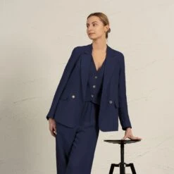 100% Linen Blazer Quin -Menique MENIQUE Linen Set QUIN AVA HAVANA