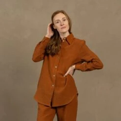 Women's Button-Up Blouse Rebeca -Menique MENIQUE Linen Shirt REBECA 2 8a7a8ec1 6567 4aba aa27 ceaed1fa81f2 1