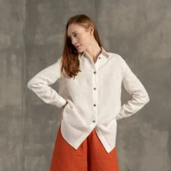 Linen Long Sleeve Shirt Rebeca -Menique MENIQUE Linen Shirt Rebeca 5