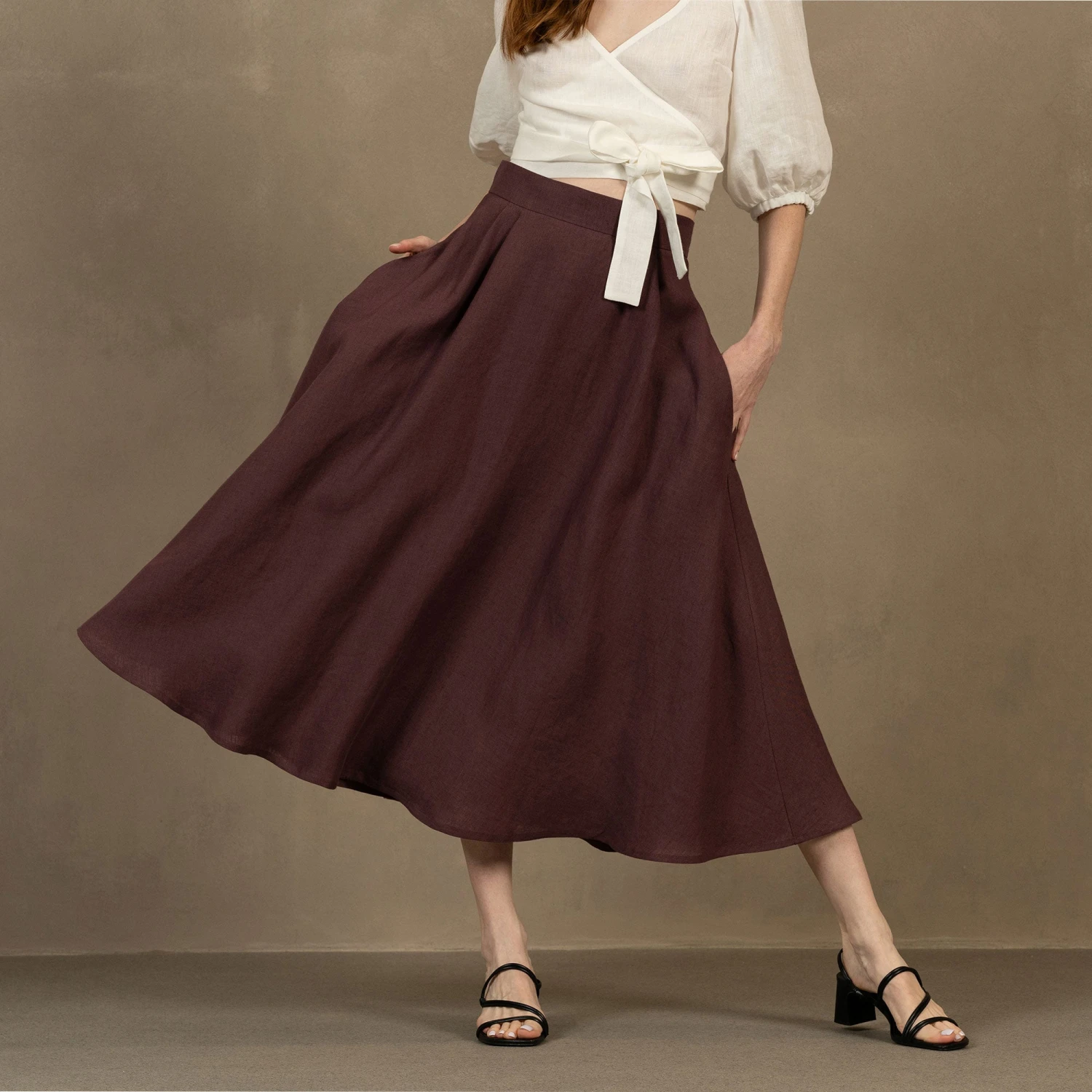 Linen Circle Skirt Evelyn 1 Linen Circle Skirt Evelyn