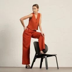 Linen Vest Ava -Menique MENIQUE Linen VestAVA LOTUS 1