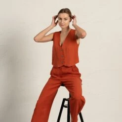 Elegant Linen Waistcoat Ava