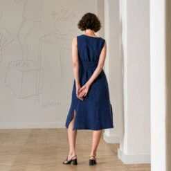 Sleeveless Obi Wrap Dress Hailey -Menique MENIQUE Linen Wrap Dress Hailey 9