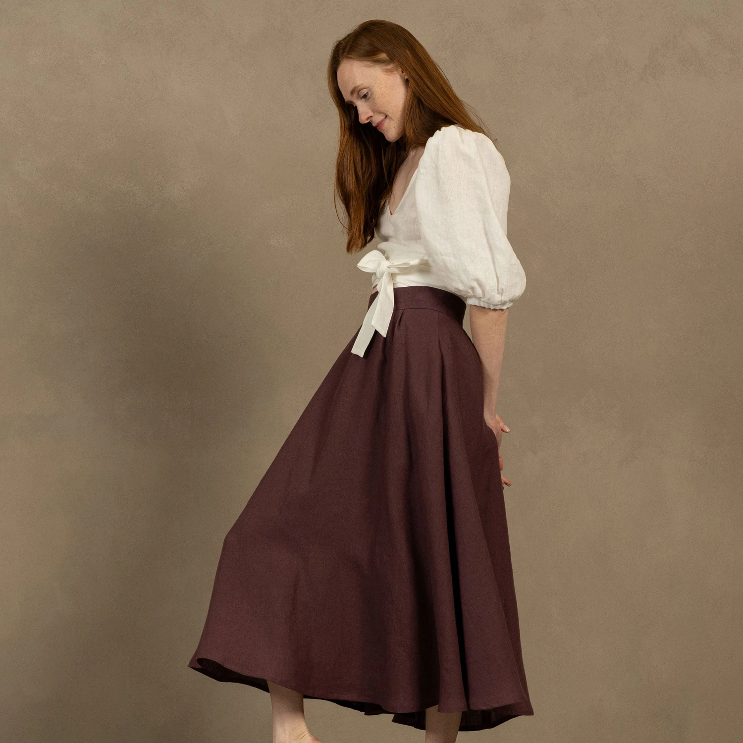 Linen Circle Skirt Evelyn 2 Linen Circle Skirt Evelyn - Image 2