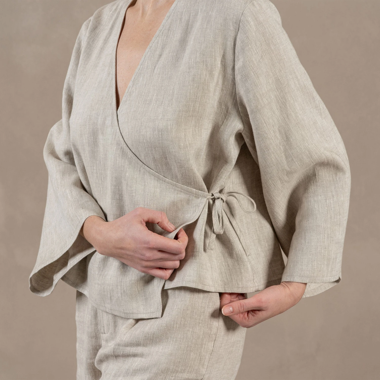 Linen Wrap Top Thea 8 Linen Wrap Top Thea - Image 8
