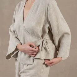 Relaxed Wrap Top Thea -Menique MENIQUE Linen Wrap TopTHEA 10