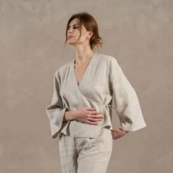 Relaxed Wrap Top Thea -Menique MENIQUE Linen Wrap TopTHEA 9