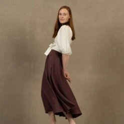 Linen Circle Skirt Evelyn 14 Linen Circle Skirt Evelyn -Menique MENIQUE Linen Wrap Top JENNY Skirt EVELYN 3