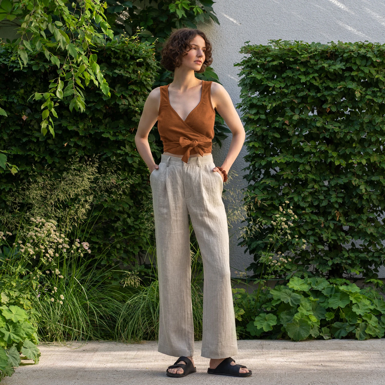 Linen Wrap Crop Top Aria 10 Linen Wrap Crop Top Aria - Image 10