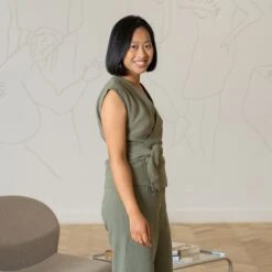 Wrap Crop Top Ruby -Menique MENIQUE LinenTopRubby PantsHavana 13