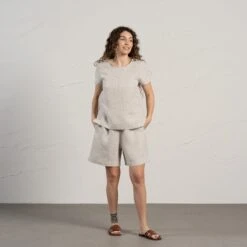 Linen Bermuda Shorts Demi 17 Linen Bermuda Shorts Demi -Menique MENIQUE Linen Shorts Demi 2