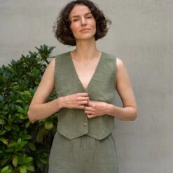 Linen Vest & Wide Leg Pants 2-Piece -Menique MENIQUE Linen Vest Ava 7