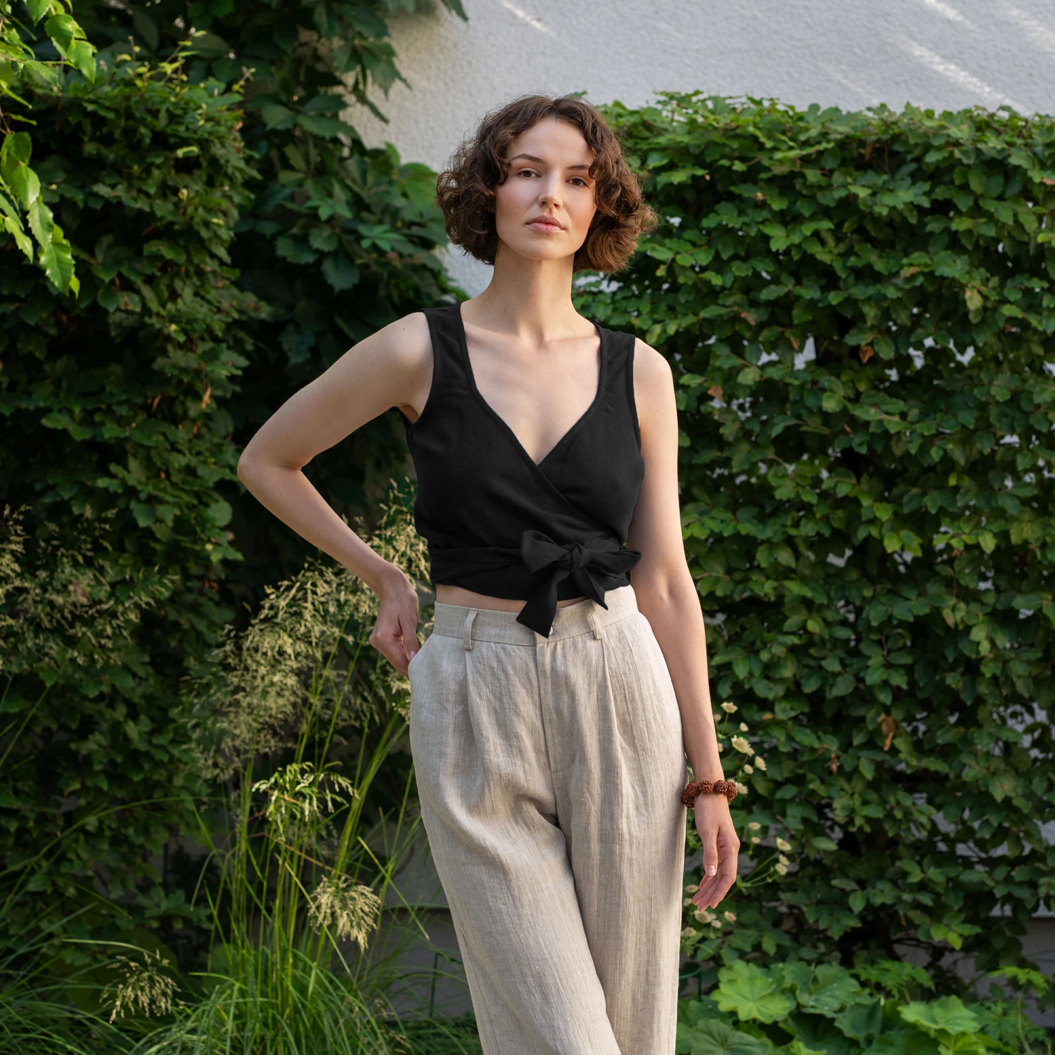 Linen Wrap Crop Top Aria 7 Linen Wrap Crop Top Aria - Image 7