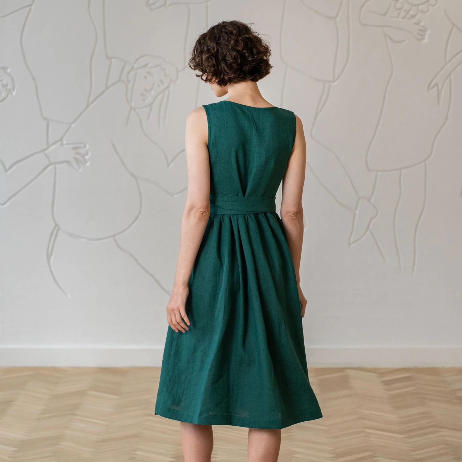 Linen Wrap Dress Macie 2 Linen Wrap Dress Macie - Image 2