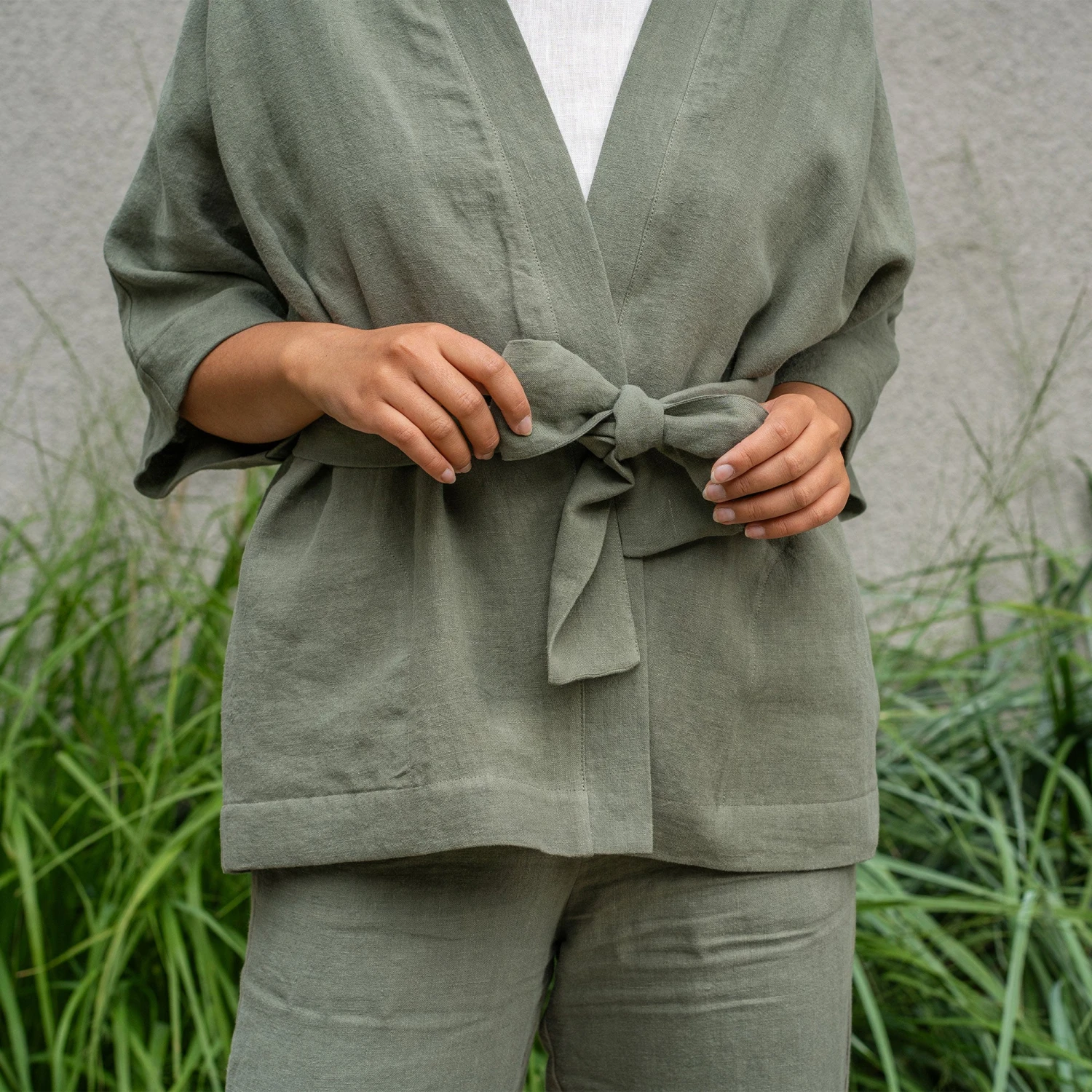 Linen Kimono Wrap Top Sakura 6 Linen Kimono Wrap Top Sakura - Image 6