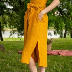 Short Sleeve Obi Wrap Dress Milly -Menique MENIQUElinenBrigita1Milly 14