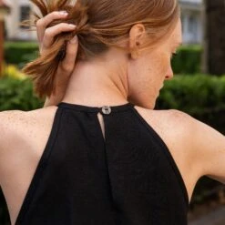 Maxi Halterneck Dress Luna -Menique MENIQUElinenBrigita4 12