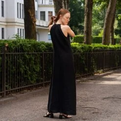 Maxi Halterneck Dress Luna -Menique MENIQUElinenBrigita4 5