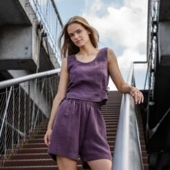 Linen Blouse With Side Ribbons Audrey -Menique MENIQUElinenGabijaAudrey 1 30ed53ab 0d8b 4d11 93b9 97e1e5cf1e6f