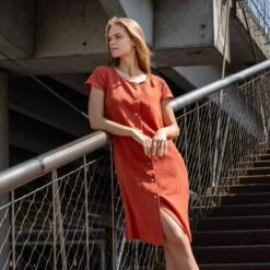 Casual Button Fron Dress Harper -Menique MENIQUElinenGabijaHarper 2 4216bdf4 101c 4f89 bb95 6688ff8990bf