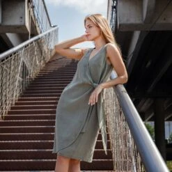 Dress With Side Ribbon Natalie 16 Dress With Side Ribbon Natalie -Menique MENIQUElinenGabijaNatalie 1 203764b0 7be1 401a ba1c e9bb9ca68db4