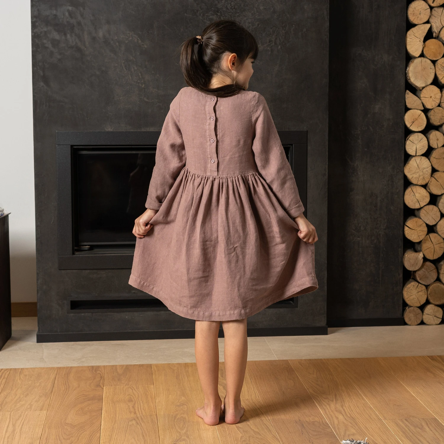 Girls' Linen Dress Lucy 4 Girls' Linen Dress Lucy - Image 4