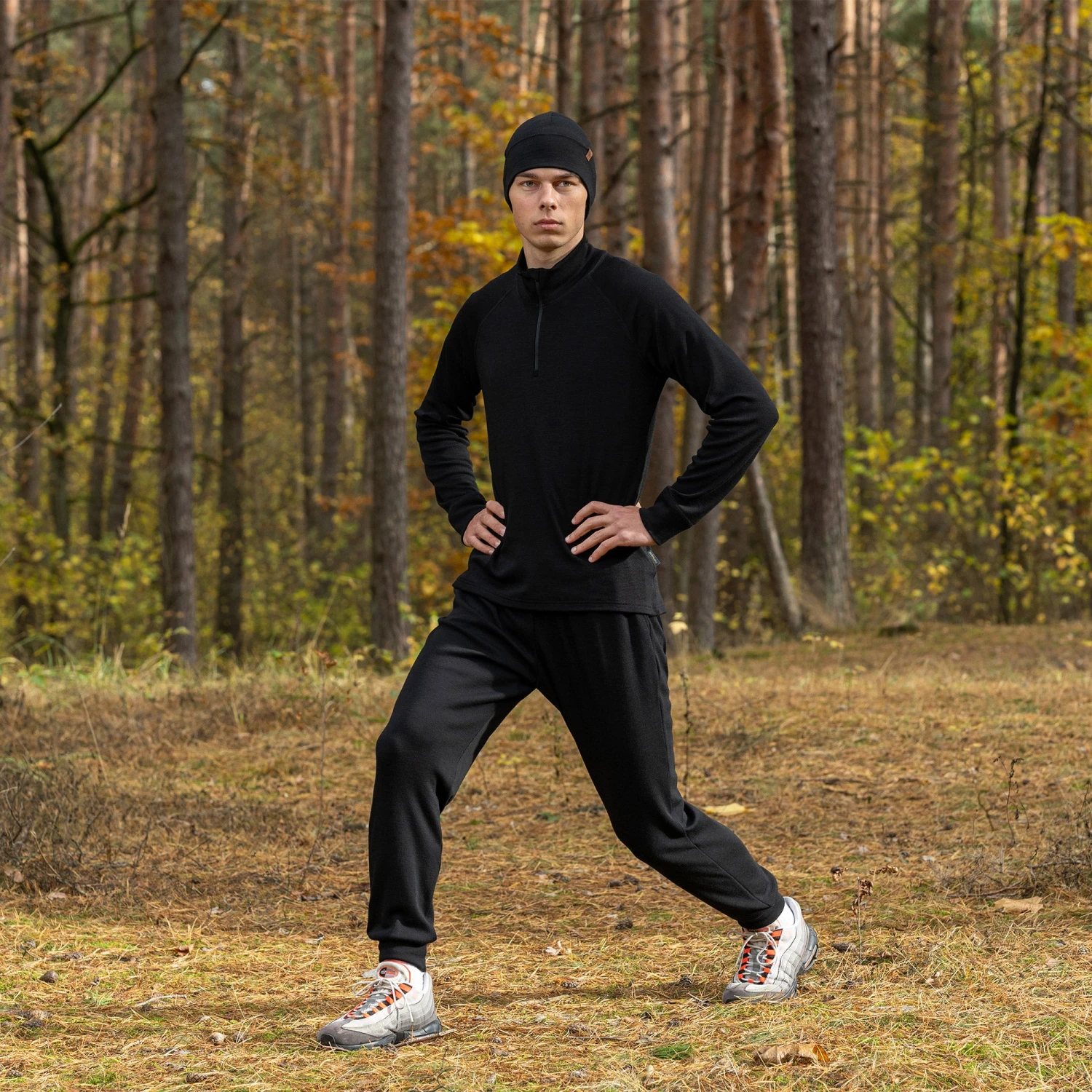 Men's 250 Merino Sweatpants Black 2 Men's 250 Merino Sweatpants Black - Image 2