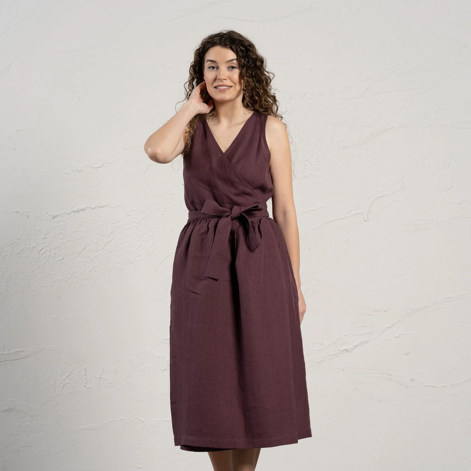 Linen Wrap Dress Macie 8 Linen Wrap Dress Macie - Image 8