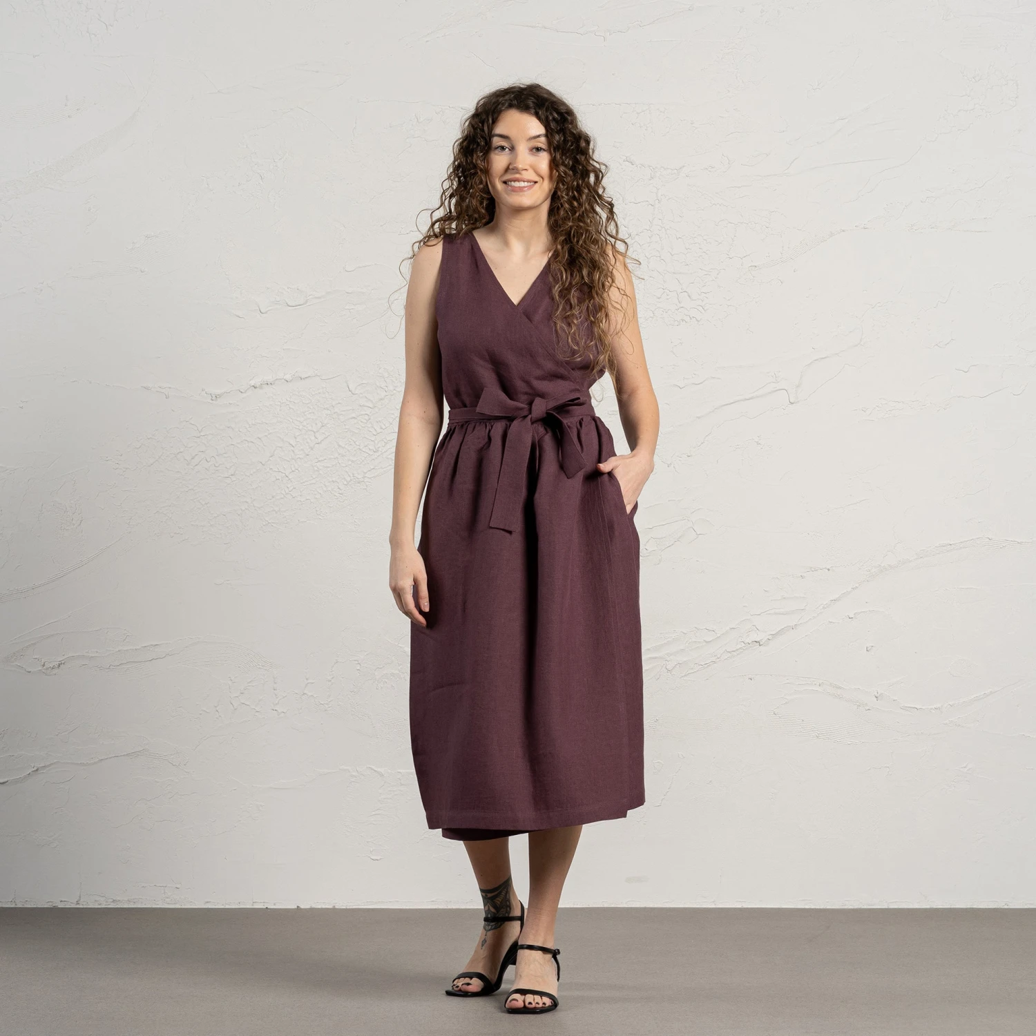 Linen Wrap Dress Macie 7 Linen Wrap Dress Macie - Image 7