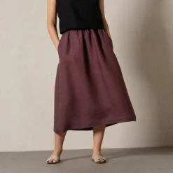 Linen Maxi Skirt With Pockets Sophia