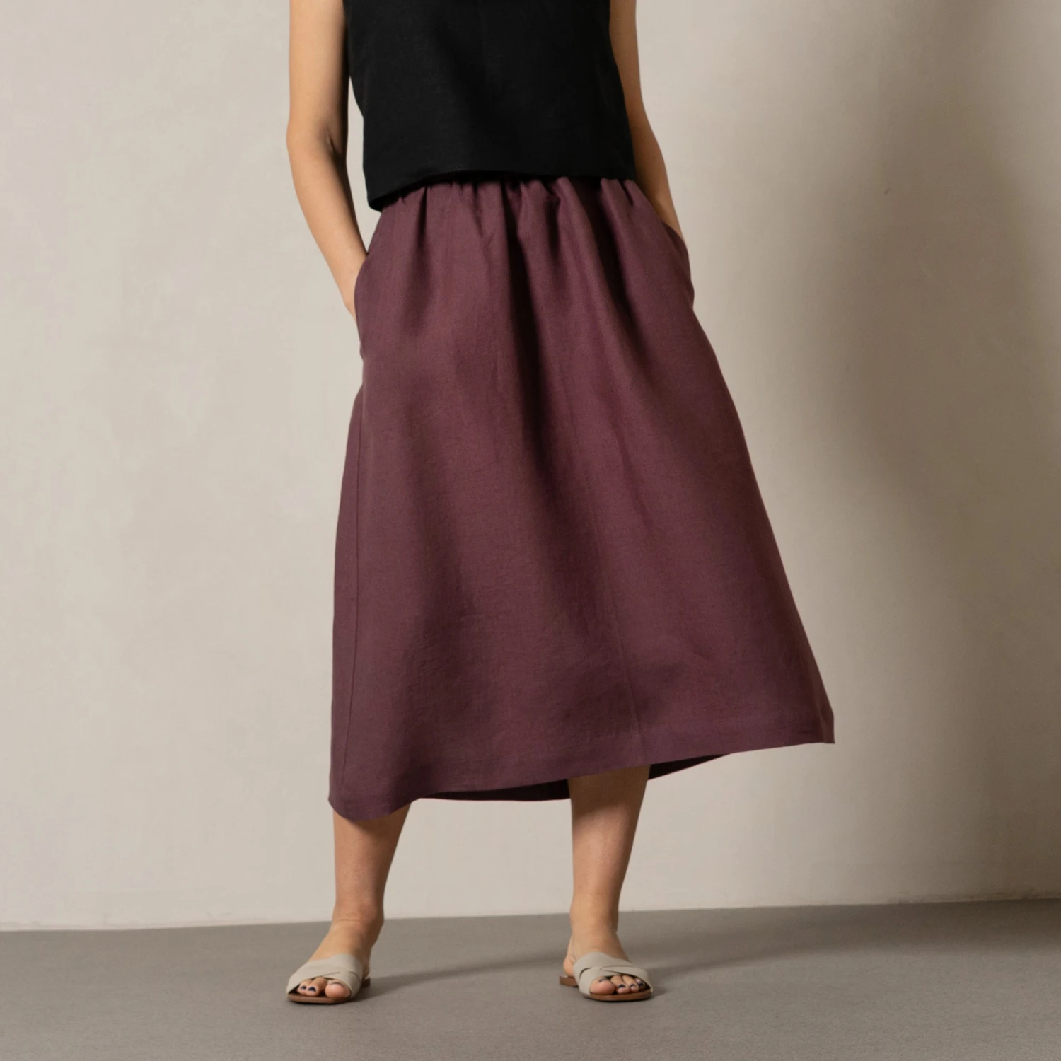 Linen Maxi Skirt With Pockets Sophia 1 Linen Maxi Skirt With Pockets Sophia