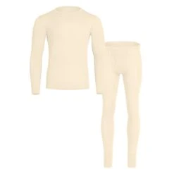 Men's 160 Long Sleeve & Bottom 2-Piece Natural -Menique Men s 160 Long Sleeve Bottom 2 Piece Natural 1