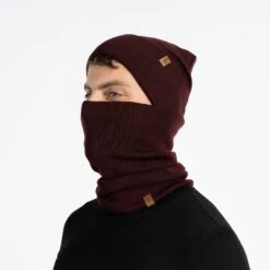Men's Knit Beanie & Gaiter 2-Piece -Menique Men s Knit Beanie Gaiter Set Roayal Cherry 4