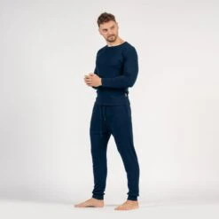 Men's Long Sleeve Top & Joggers Set -Menique Men s Long Sleeve Jogger Set Dark Blue 4