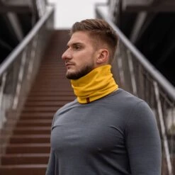 Men's Merino Neck Gaiter Yellow -Menique Men sGaiterYellow 3