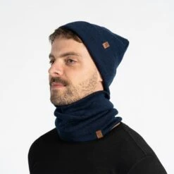 Men's Knit Beanie & Gaiter 2-Piece -Menique Men sKnitBeanieGaiterSetBlue 2