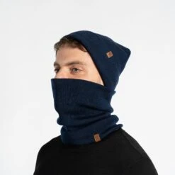 Men's Knit Beanie & Gaiter 2-Piece -Menique Men sKnitBeanieGaiterSetBlue 4