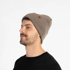 Men's Knit Beanie Merino -Menique Men sKnitBeanieMerinoBrown 2