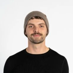 Men's Knit Beanie Merino -Menique Men s Knit Beanie Merino Brown 1