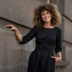 Casual Linen Wrap Dress Miley -Menique Miley Linen Dress Pure Black 14 1