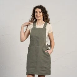 Pinafore Mini Dress Nely 13 Pinafore Mini Dress Nely -Menique Nely Stone Green 3