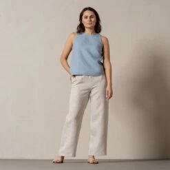 High Neck Top Nina -Menique Nina Cloudy Blue Havana Natural 1