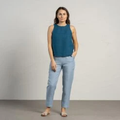 High Neck Top Nina -Menique Nina Cobalt Blue Dakota Cloudy Blue 1