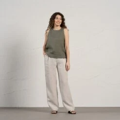 High Neck Top Nina -Menique Nina Stone Green Lotus Natural 1