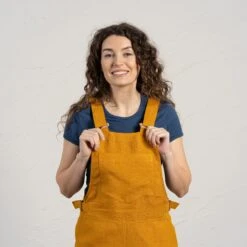 Linen Romper Nino 16 Linen Romper Nino -Menique Nino Spicy Yellow 3