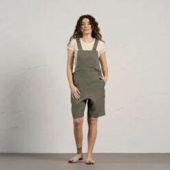 Linen Romper Nino 14 Linen Romper Nino -Menique Nino Stone Green 2