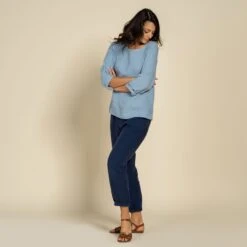 Linen Blouse Nora Cloudy Blue -Menique Nora Cloudy Blue 4