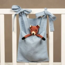 Linen Crib Organizer -Menique Pocket Organizer Cloudy Blue menique 1