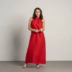 Maxi Halterneck Dress Rachel -Menique Rachel Pure Red 5